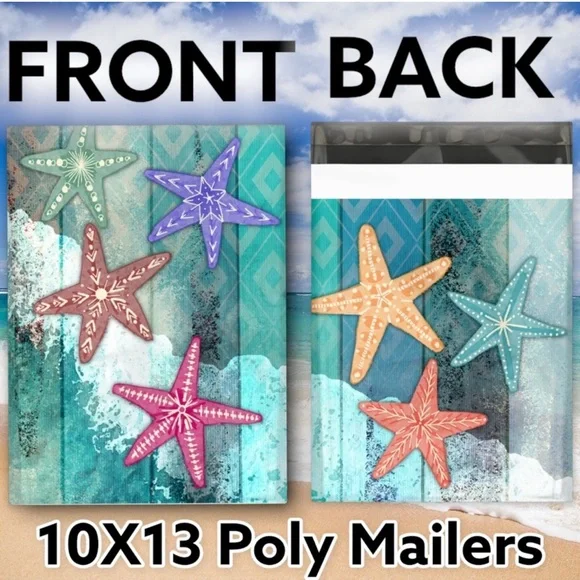 25 Starfish Poly Mailers 10x13 - Picture 1 of 2